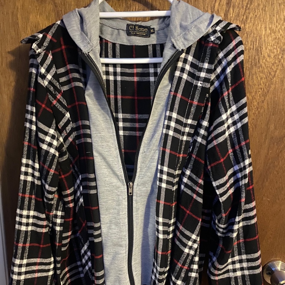 Ci Sono Plaid Flannel Button Down/ Zip Up